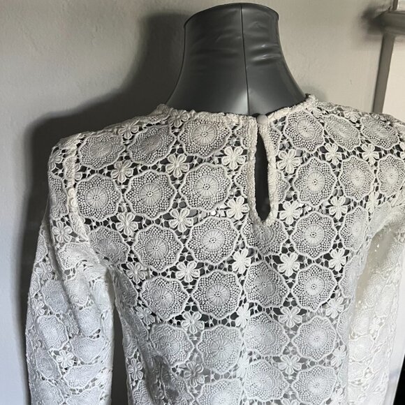 BODEN Floral Lace Top, NEVER WORN, white, Size 4 - Picture 3 of 13